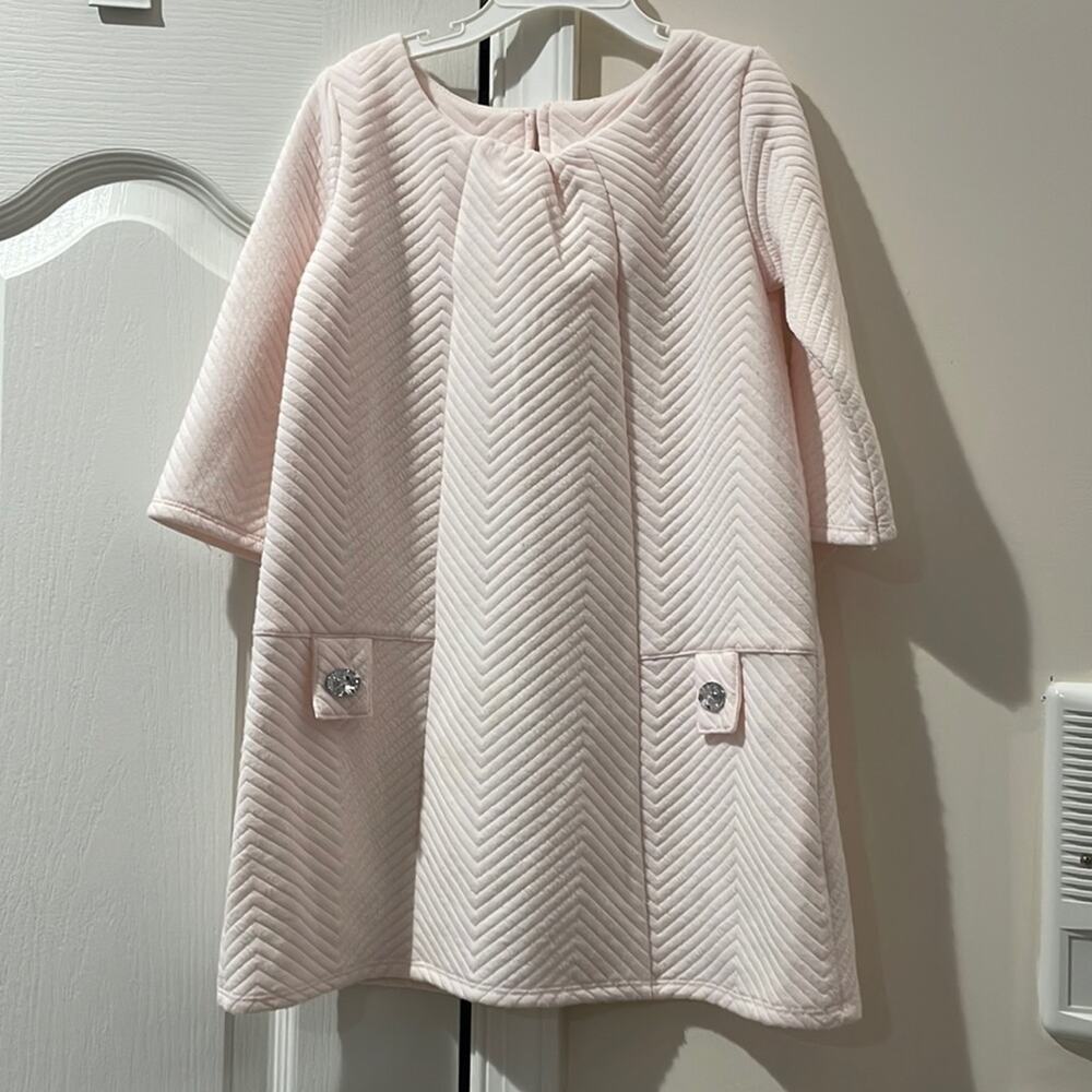 Pippa & Julie 6 pale pink 3/4 sleeve a line style dress super soft worn once euc